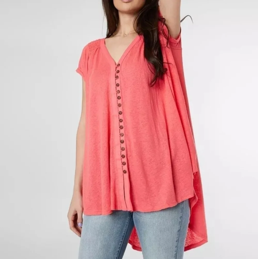 Free People Highland Tee In Persimmon Size Medium